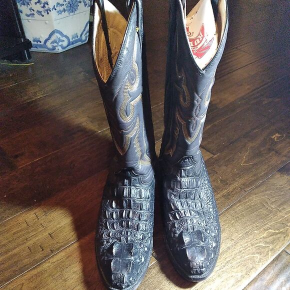 Exotic Alligator Cowboy Boots Western Leather Detailed Stitching Size? - Picture 2 of 9